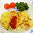 野菜とハムのオムレツ