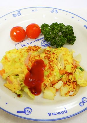 野菜とハムのオムレツ-レシピのメイン写真