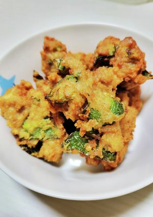 安価な食材で！ピーマンとひき肉のかき揚げ-レシピのメイン写真