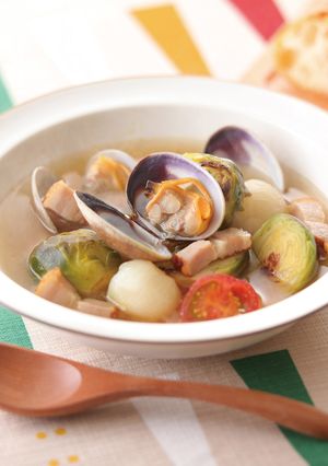 あさりと春野菜のレモンスープ-レシピのメイン写真