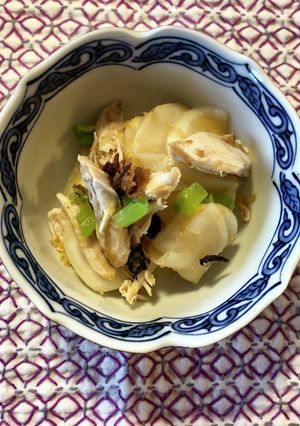 蕪とササミの梅肉豆乳和え-レシピのメイン写真