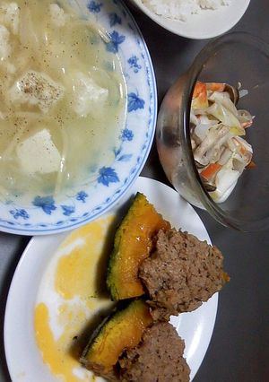 【簡単】一度に3品：南瓜の肉詰め蒸し他-レシピのメイン写真
