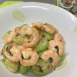 海老とそら豆の炒め物♫