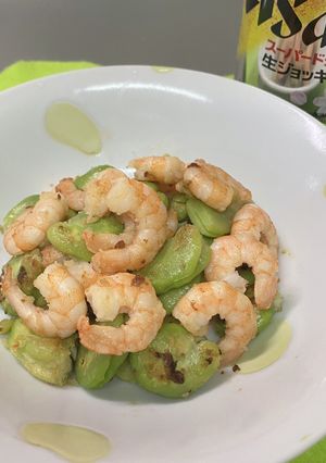 海老とそら豆の炒め物♫-レシピのメイン写真