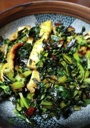 大根葉と刻み揚げのピリ辛炒め-レシピのメイン写真