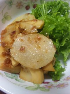 タケノコと長芋のバター醤油炒め-レシピのメイン写真