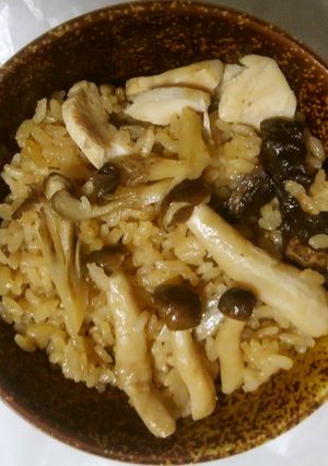 鶏釜飯風:キノコたっぷり炊飯器で!-レシピのメイン写真