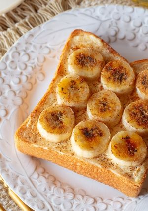 朝食に♪バナナ＆クリームチーズトースト-レシピのメイン写真