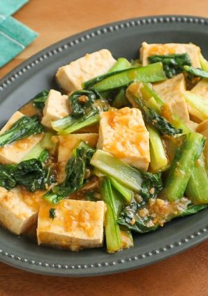 パパッと完成！豆腐と小松菜のピリ辛味噌煮-レシピのメイン写真