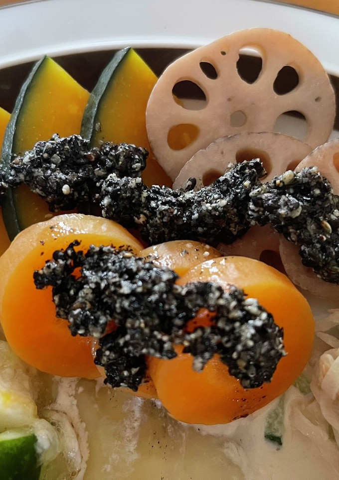 蒸し野菜の黒ごまだれ-レシピのメイン写真