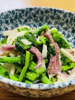 菜の花とイカの酢味噌あえ-レシピのメイン写真