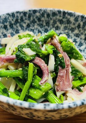 菜の花とイカの酢味噌あえ-レシピのメイン写真