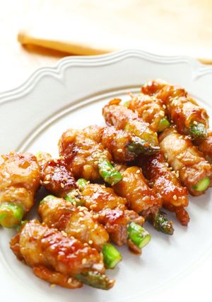 豚こまで♪肉巻きアスパラの甘味噌焼き-レシピのメイン写真
