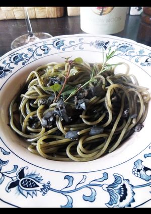 イカ墨と菊芋のパスタ-レシピのメイン写真