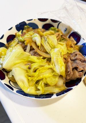 キャベツと豚肉のニンニク醤油炒め（記録用-レシピのメイン写真
