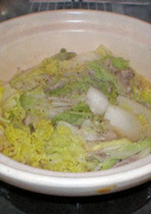 豚肉と白菜の重ね土鍋蒸し【減塩メニュー】-レシピのメイン写真