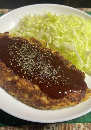 ハンバーグとオムレツの狭間で-レシピのメイン写真