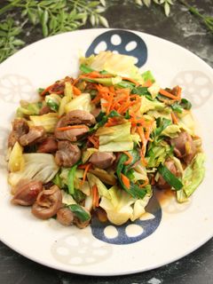 簡単!砂肝とキャベツの炒め物-レシピのメイン写真