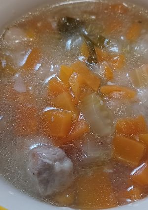 セロリたっぷり！豚肉と野菜のスープ-レシピのメイン写真
