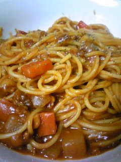 残り物のカレーでスパゲティー-レシピのメイン写真