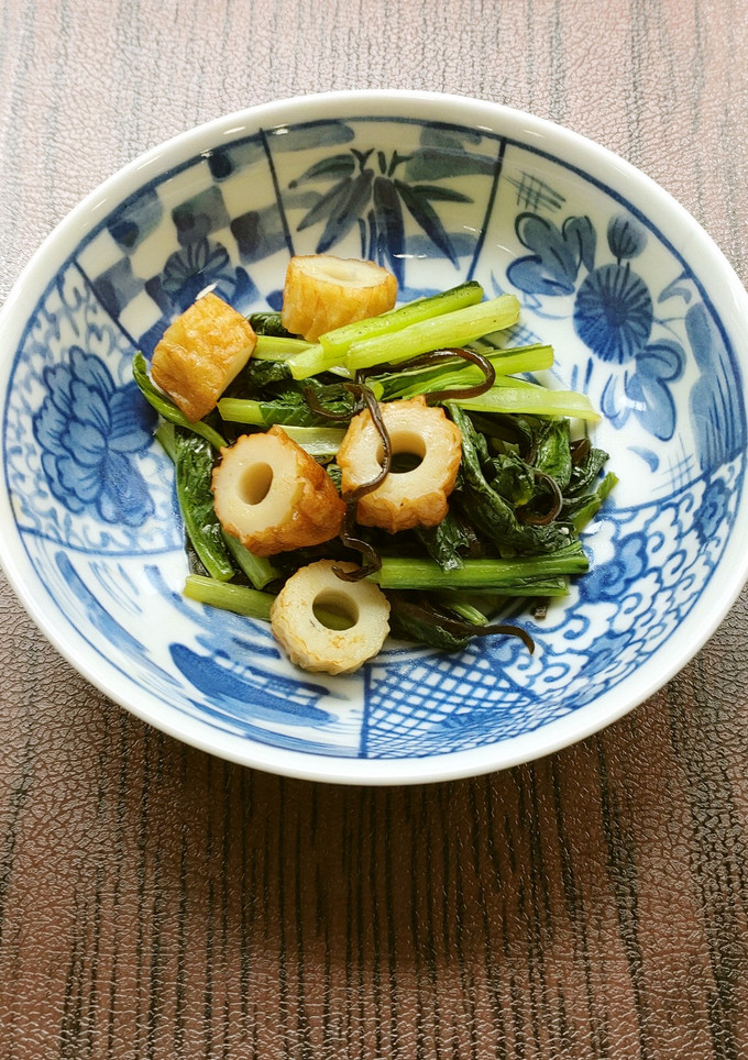 小松菜とちくわの塩昆布炒め-レシピのメイン写真