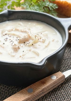 チキンDEサラダでチキンクリームスープ-レシピのメイン写真