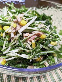5分で完成!ツナと水菜の味噌マヨサラダ-レシピのメイン写真