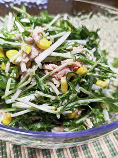 5分で完成!ツナと水菜の味噌マヨサラダ-レシピのメイン写真