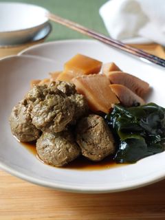 鶏つくねとたけのこの煮物-レシピのメイン写真