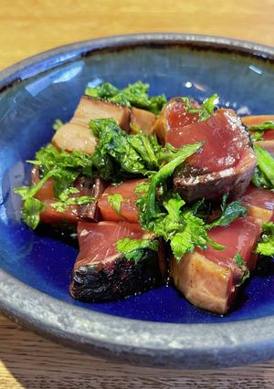 カツオのたたきとワサビ菜の浅漬け-レシピのメイン写真