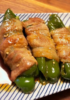 ピーマンの肉巻き 焼肉のタレ味-レシピのメイン写真