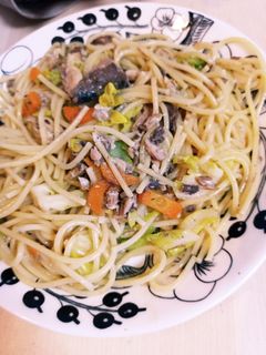 簡単に♪サバ缶とキャベツの和風パスタ-レシピのメイン写真