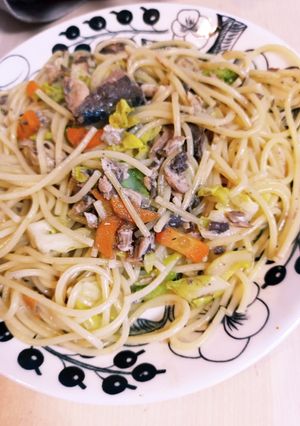 簡単に♪サバ缶とキャベツの和風パスタ-レシピのメイン写真