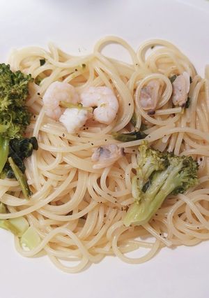 簡単！レモンバターシーフード野菜パスタ-レシピのメイン写真
