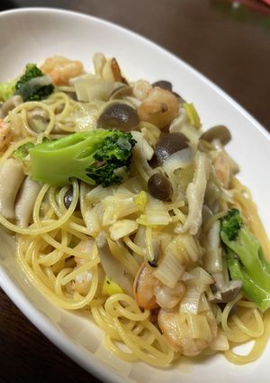 ネギとエビのペペロンチーノ-レシピのメイン写真