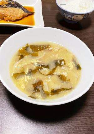 簡単時短　舞茸ワカメ卵の味噌汁-レシピのメイン写真