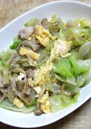 豚肉とレタスの中華風玉子炒め-レシピのメイン写真