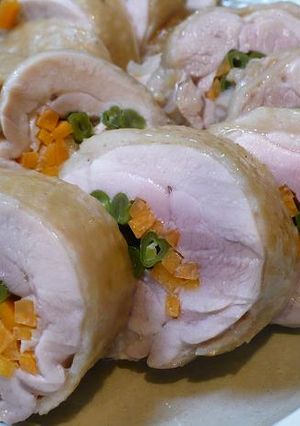 鶏もも肉　野菜巻き巻き　コンソメで蒸し煮-レシピのメイン写真