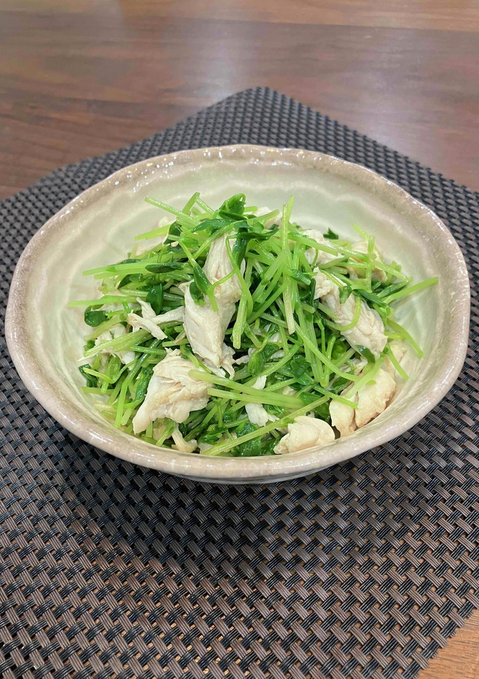 電子レンジで作る　豆苗とささみの和え物-レシピのメイン写真