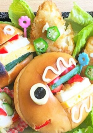 骨なし安全★お魚とお野菜大好きバーガー-レシピのメイン写真