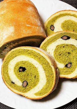 黒豆のうずまき抹茶ラウンドパン-レシピのメイン写真