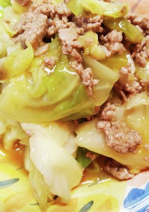 簡単節約キャベツ豚ひき肉中華あんかけ風-レシピのメイン写真