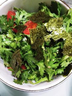 春菊とトマトと海苔のサラダ-レシピのメイン写真