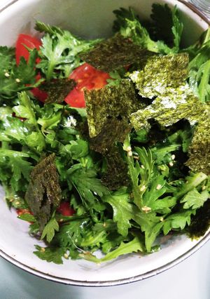 春菊とトマトと海苔のサラダ-レシピのメイン写真