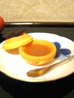 チョコで作った柿の器と柿の寒天ゼリー-レシピのメイン写真