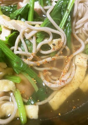 簡単　ほうれん草煮込み蕎麦-レシピのメイン写真