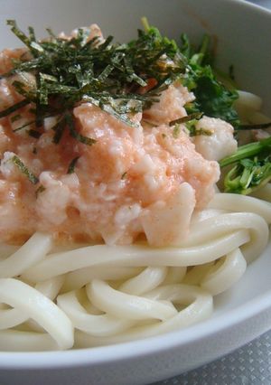 超簡単！めんたいトロロうどん-レシピのメイン写真