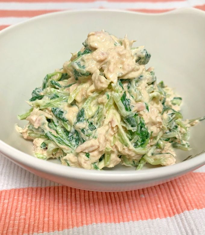 5分あれば出来る！！水菜とツナのマヨ和え by Niji16 【クックパッド