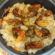 牡蠣のバタ照り乗せ炊き込みご飯