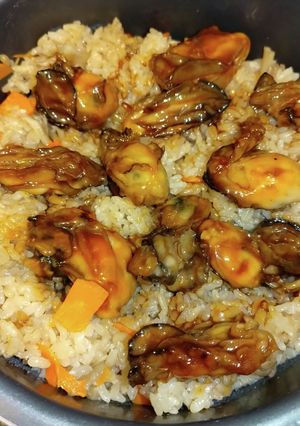 牡蠣のバタ照り乗せ炊き込みご飯-レシピのメイン写真